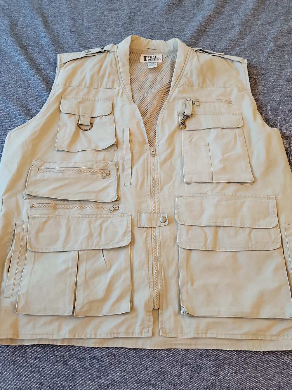 VTG Trail Designs Vest Men’s 2XL Hunting‎ Fishing Photography Outdoor Beige
